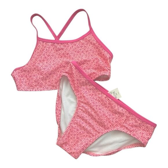 Cat & Jack ~ Girl’s Pink Leopard Spot Bikini Set ~ UPF 50+ UV Protection ~ XL 14 - Picture 6 of 8